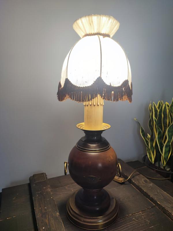 Lampa stołowa drewno Massive Unikat