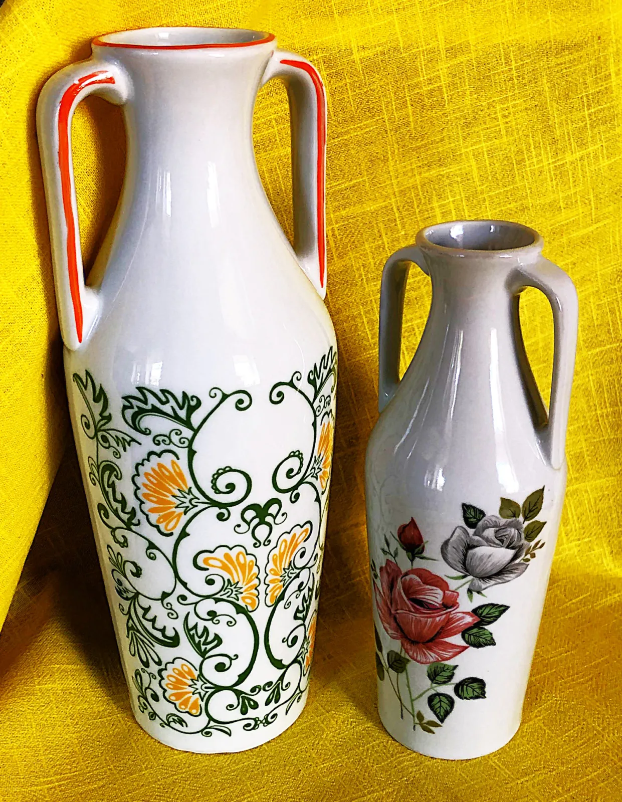 Wazony porcelanowe dwie sztuki , Wawel, Vintage PRL