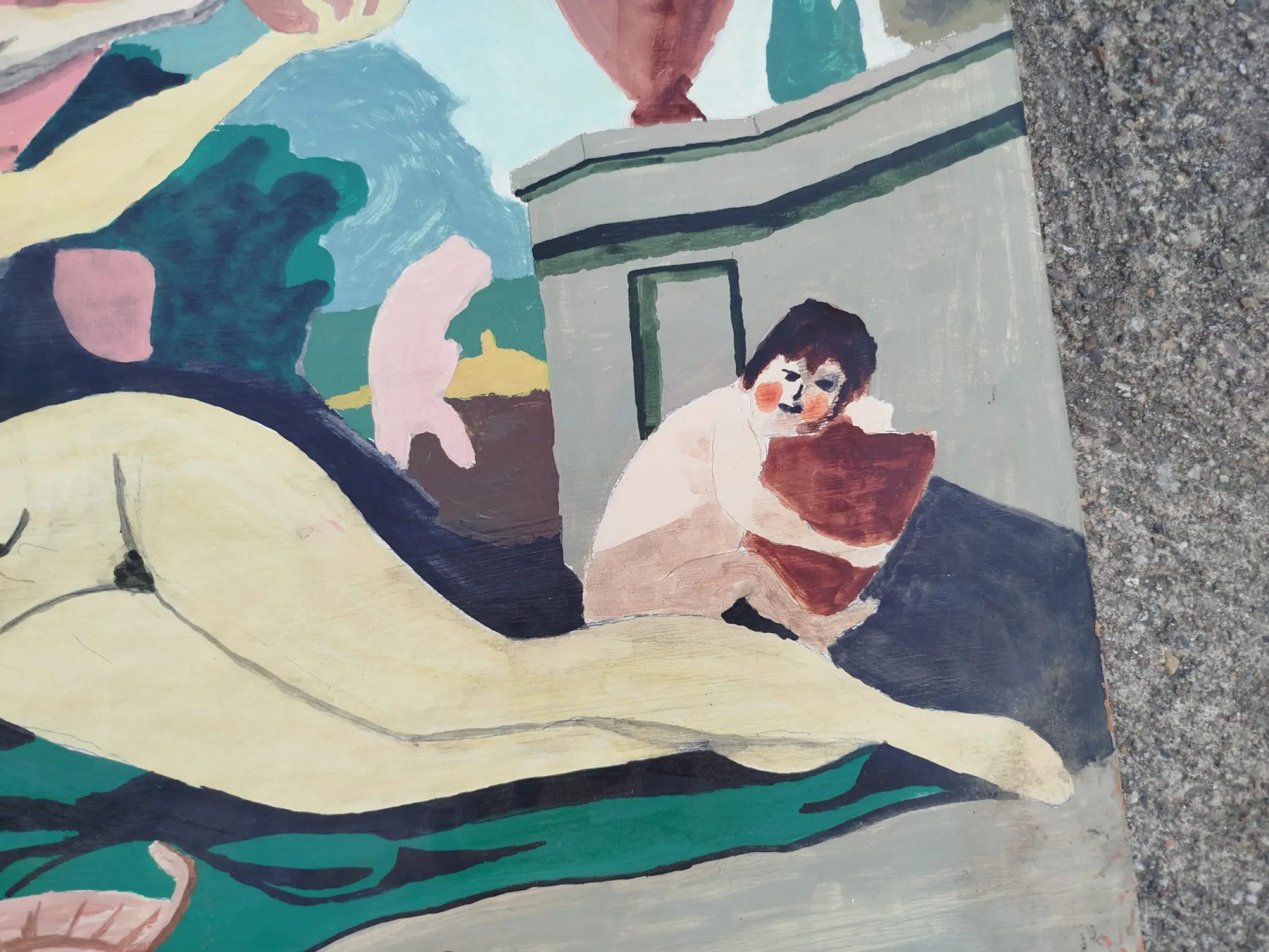 Obraz duży vintage Czechy łata 1970-80: Starożytne Bachanalia
