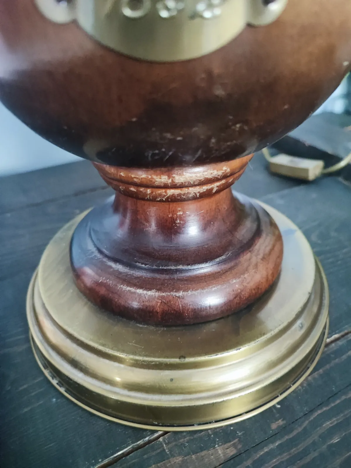 Lampa stołowa drewno Massive Unikat