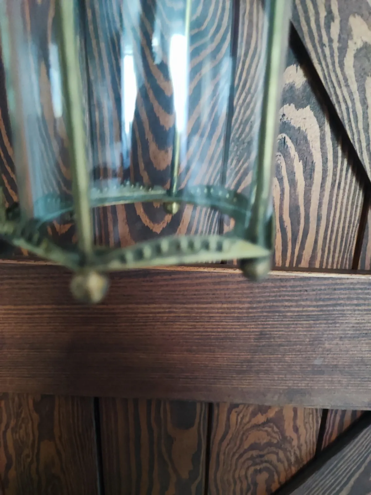 Lampa wisząca latarenka mosiądz