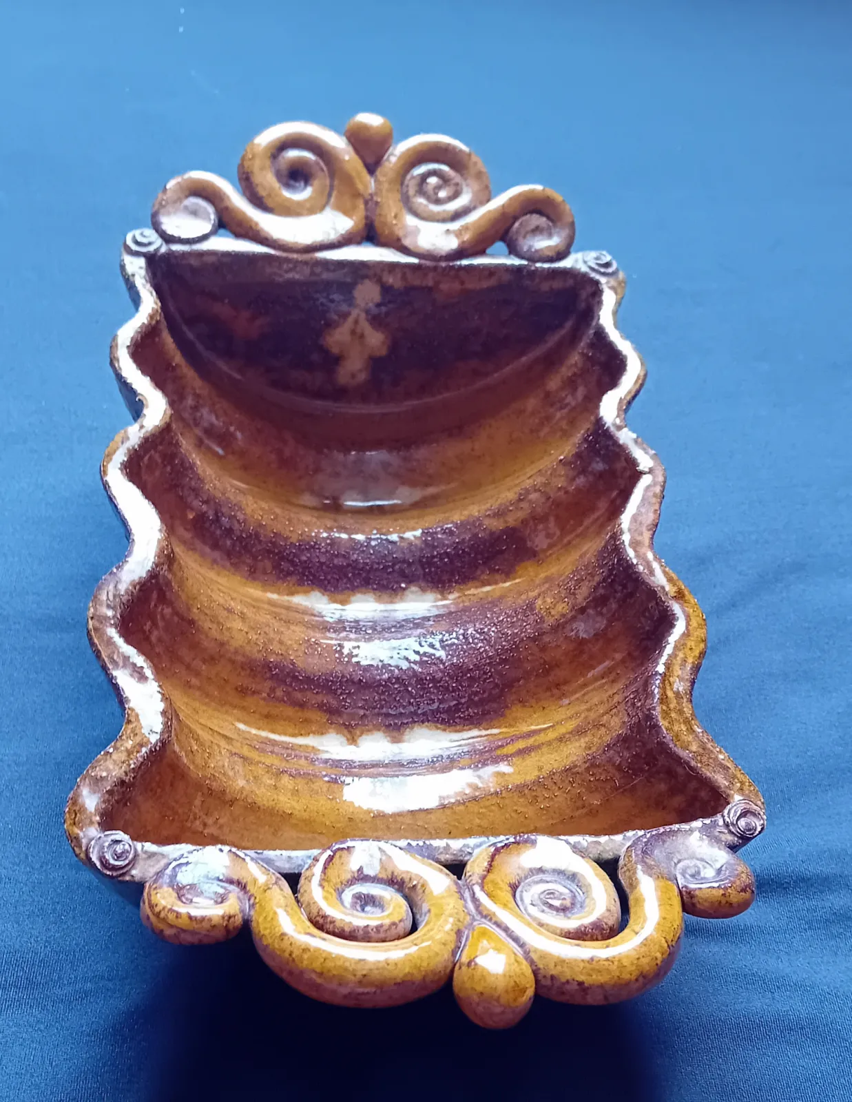 Secesyjna ceramiczna brytfanna do mięs. Niemcy, początek XX w.