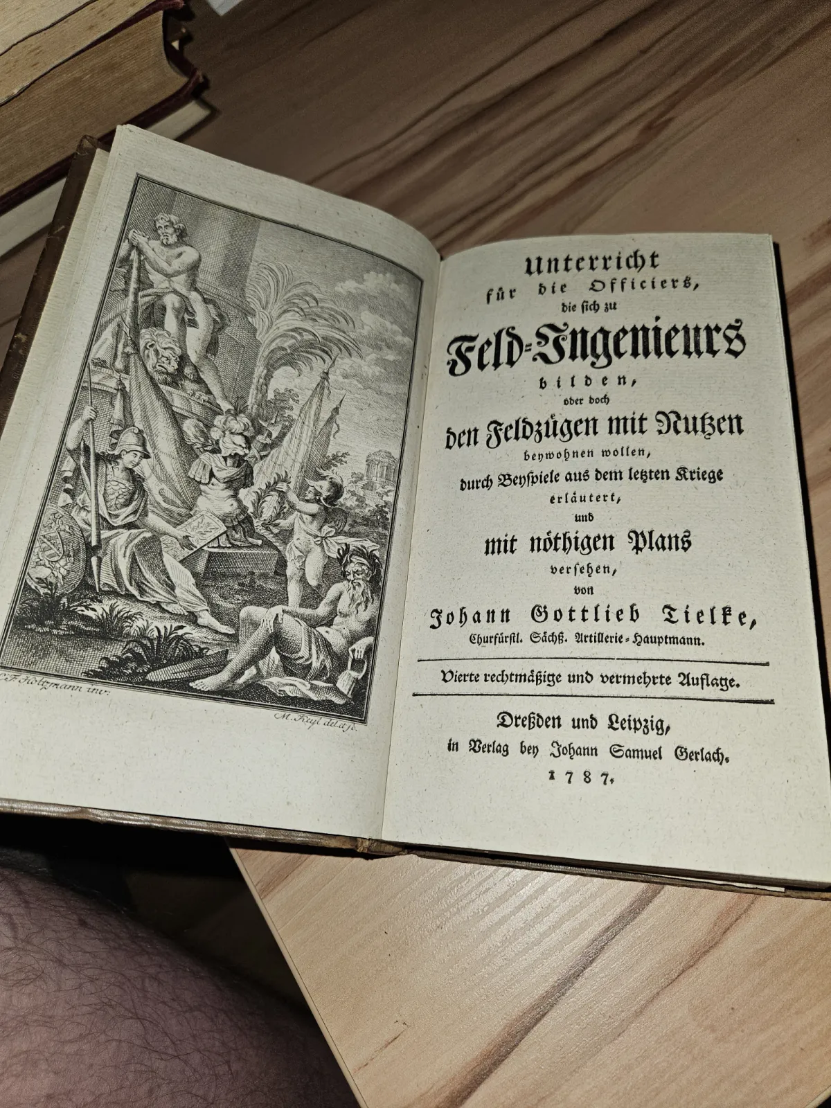 Ksiażka niemiecka: Johann Gottlieb Tielke Unterricht für die Officiers, die sich zu Feld-Ingenieurs