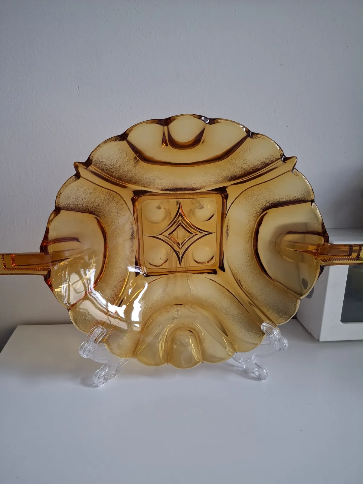 Patera art deco grube szkło