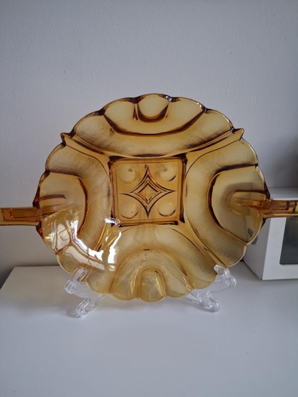 Patera art deco grube szkło
