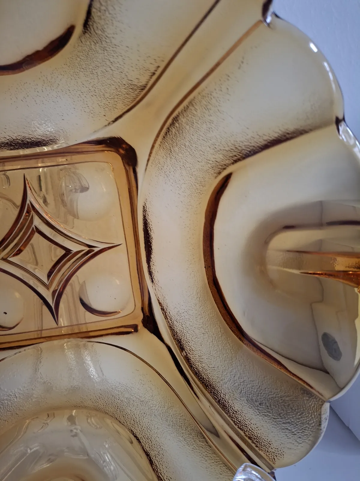 Patera art deco grube szkło