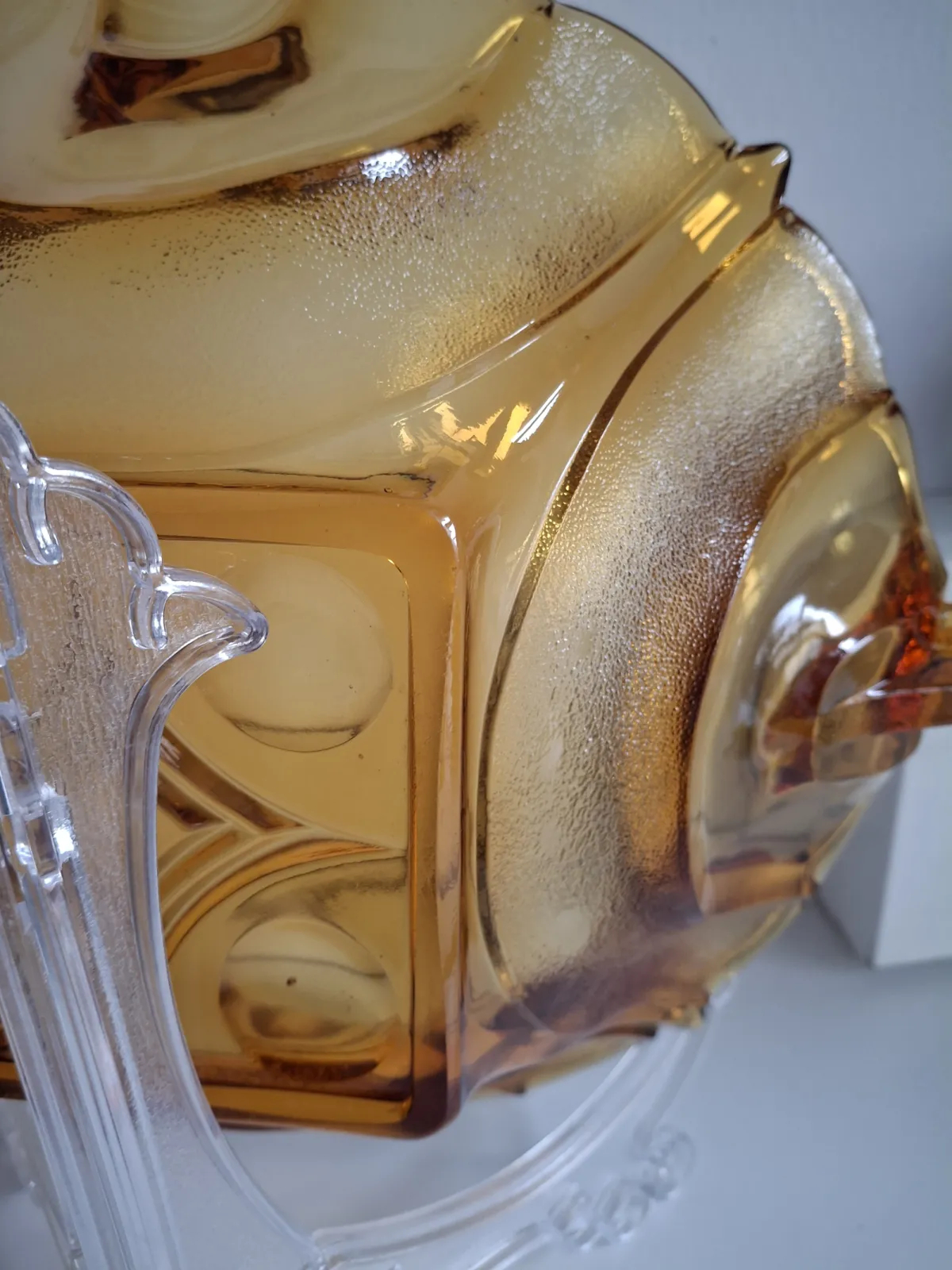 Patera art deco grube szkło