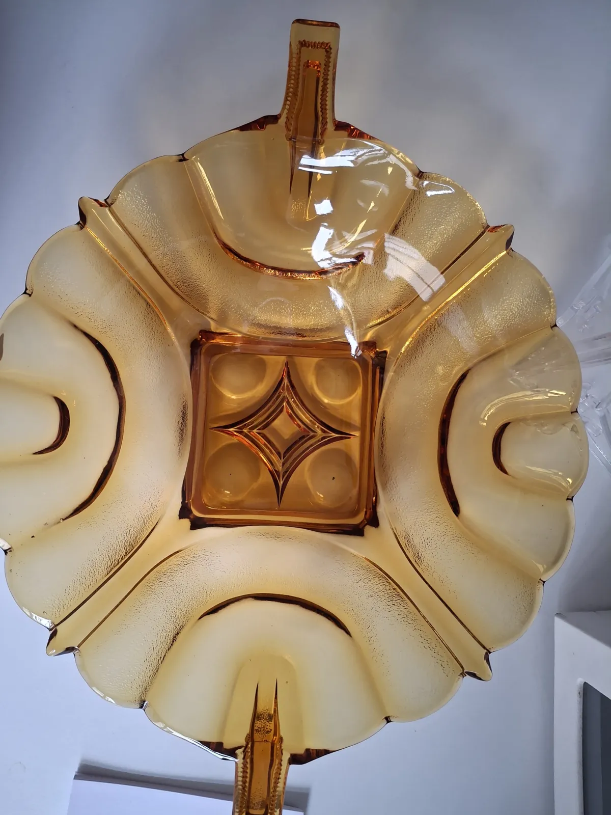 Patera art deco grube szkło