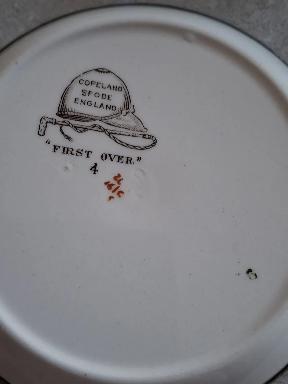 Talerzyki seria Myśliwska porcelana angielska okuta w srebro 925