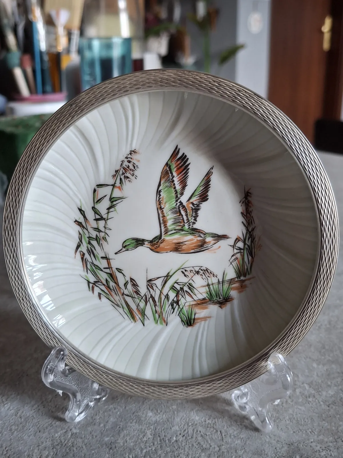 Talerzyk porcelana Limoges okuta w srebro 925