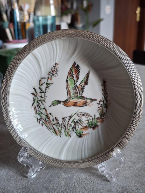 Talerzyk porcelana Limoges okuta w srebro 925