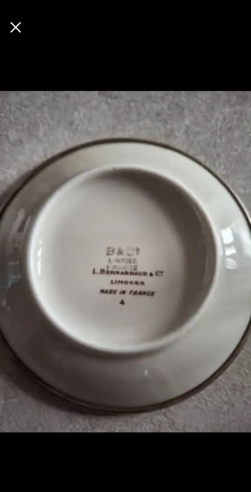 Talerzyk porcelana Limoges okuta w srebro 925