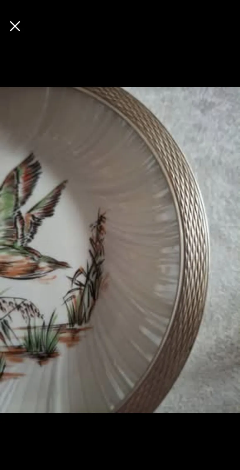 Talerzyk porcelana Limoges okuta w srebro 925