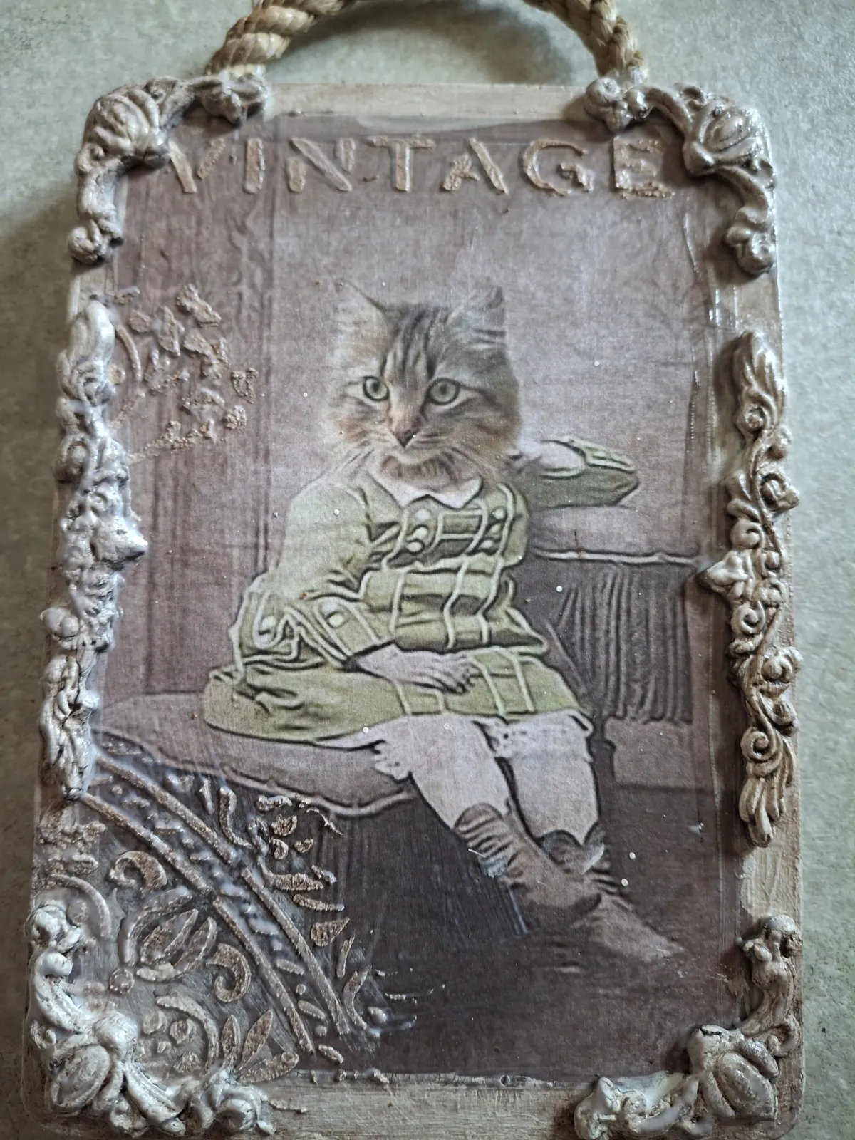 Obrazek dekoracyjny Kot vintage