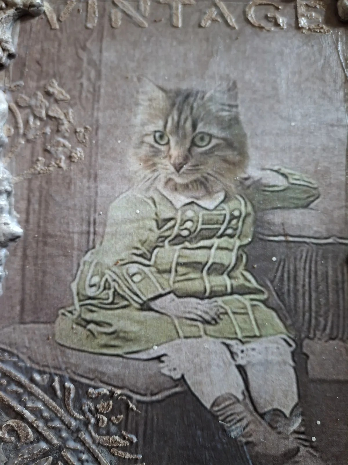 Obrazek dekoracyjny Kot vintage