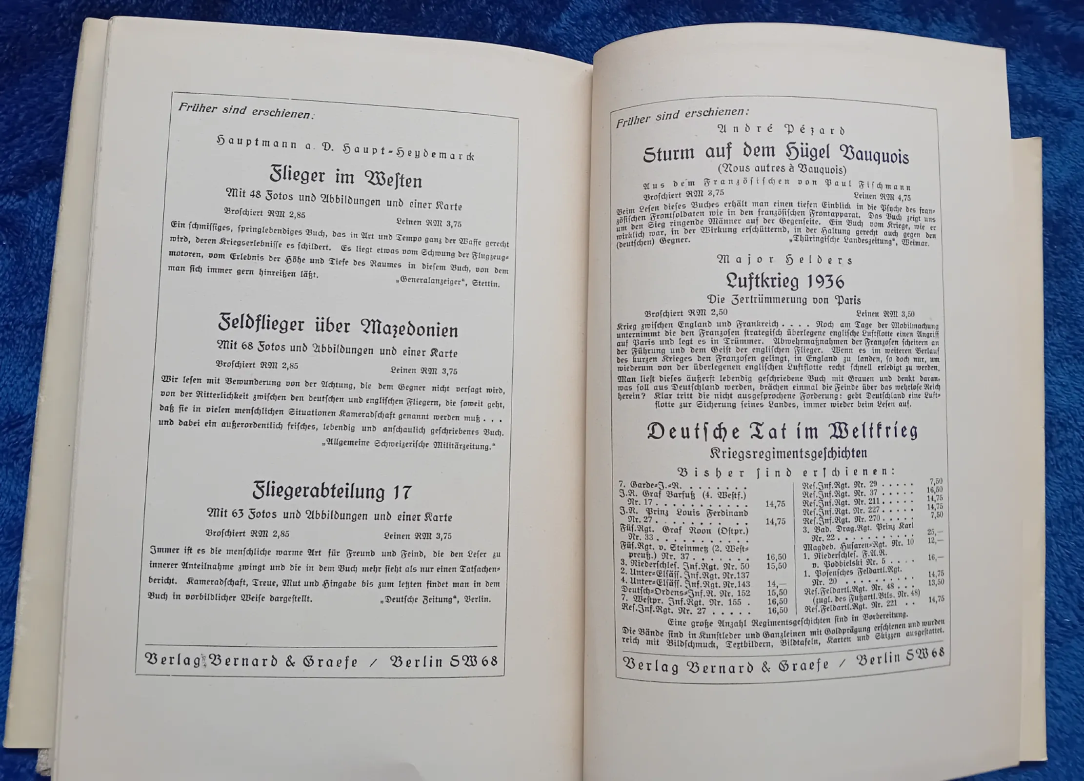 Herbert Sulzbach. Zwei lebende Mauern. verlag Bernard & Graefe, Berlin. 1935 r. Wydanie I.