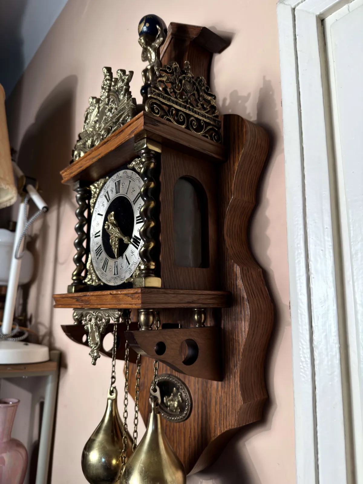 Holenderski zegar ścienny vintage w stylu Zaanse / Warmink