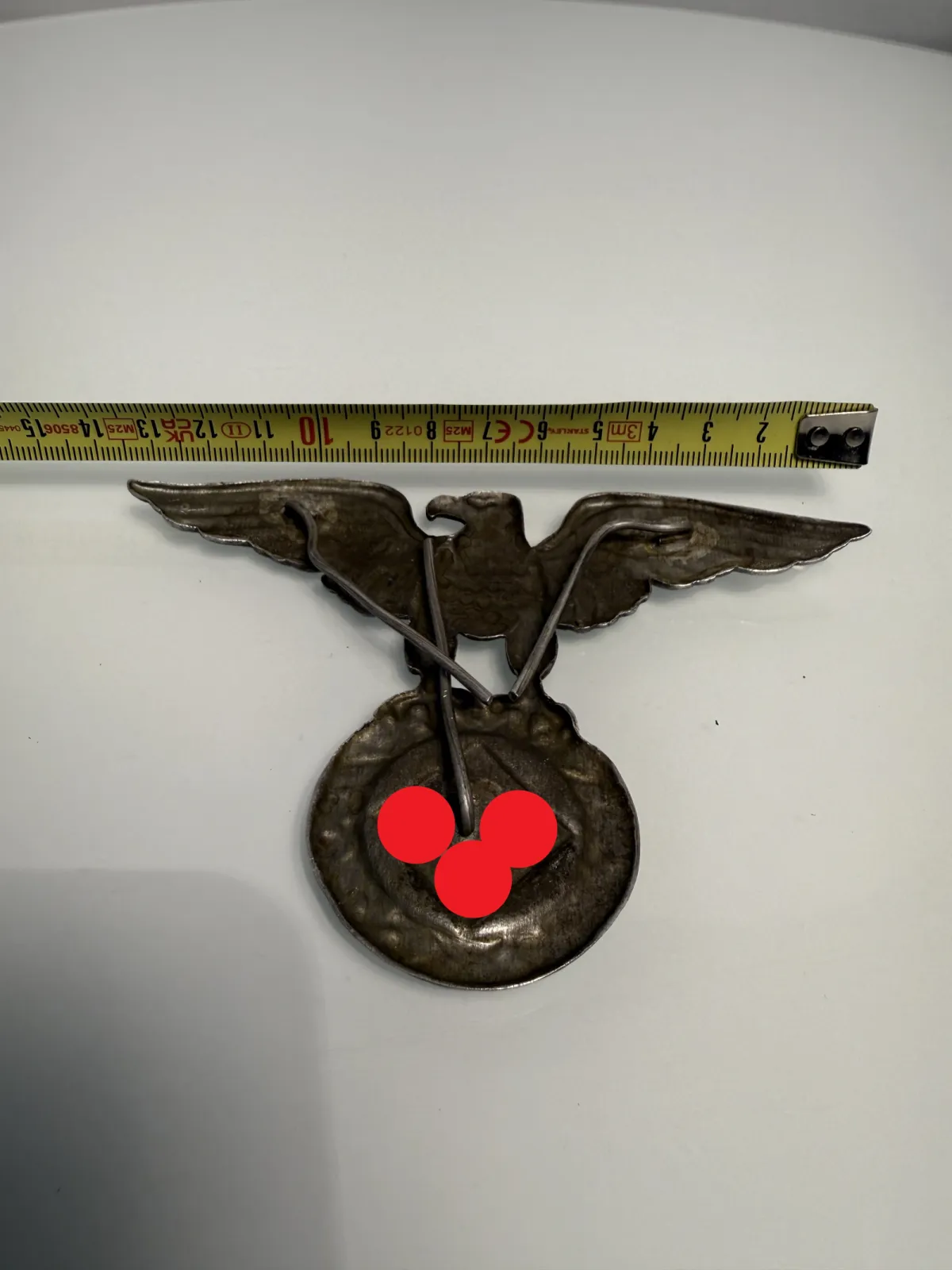 Historyczny emblemat NSKK do hełmu motocyklowego – orzeł metalowy, II wojna światowa / militaria