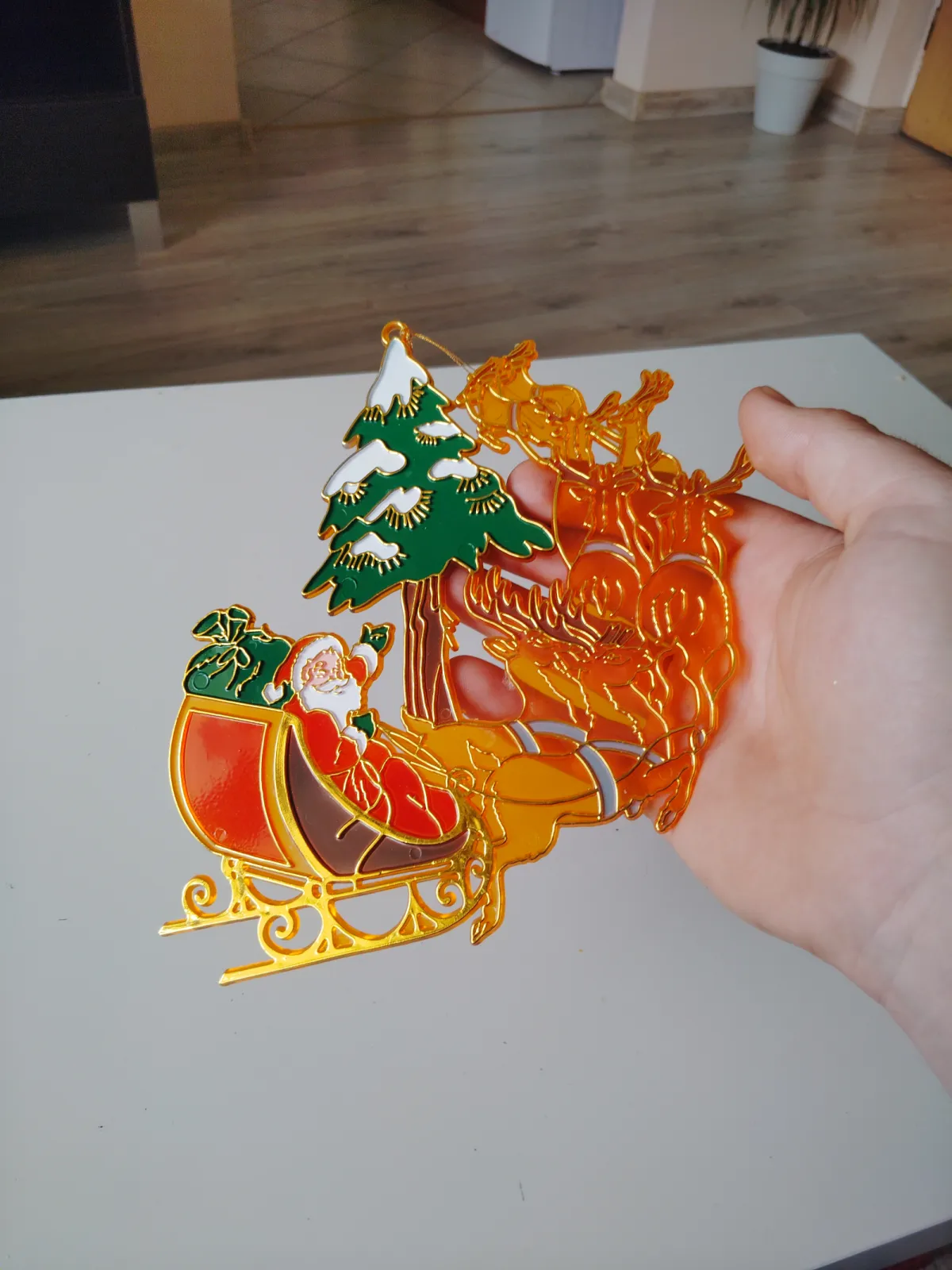 Witraże świąteczne plastikowe z lat 90