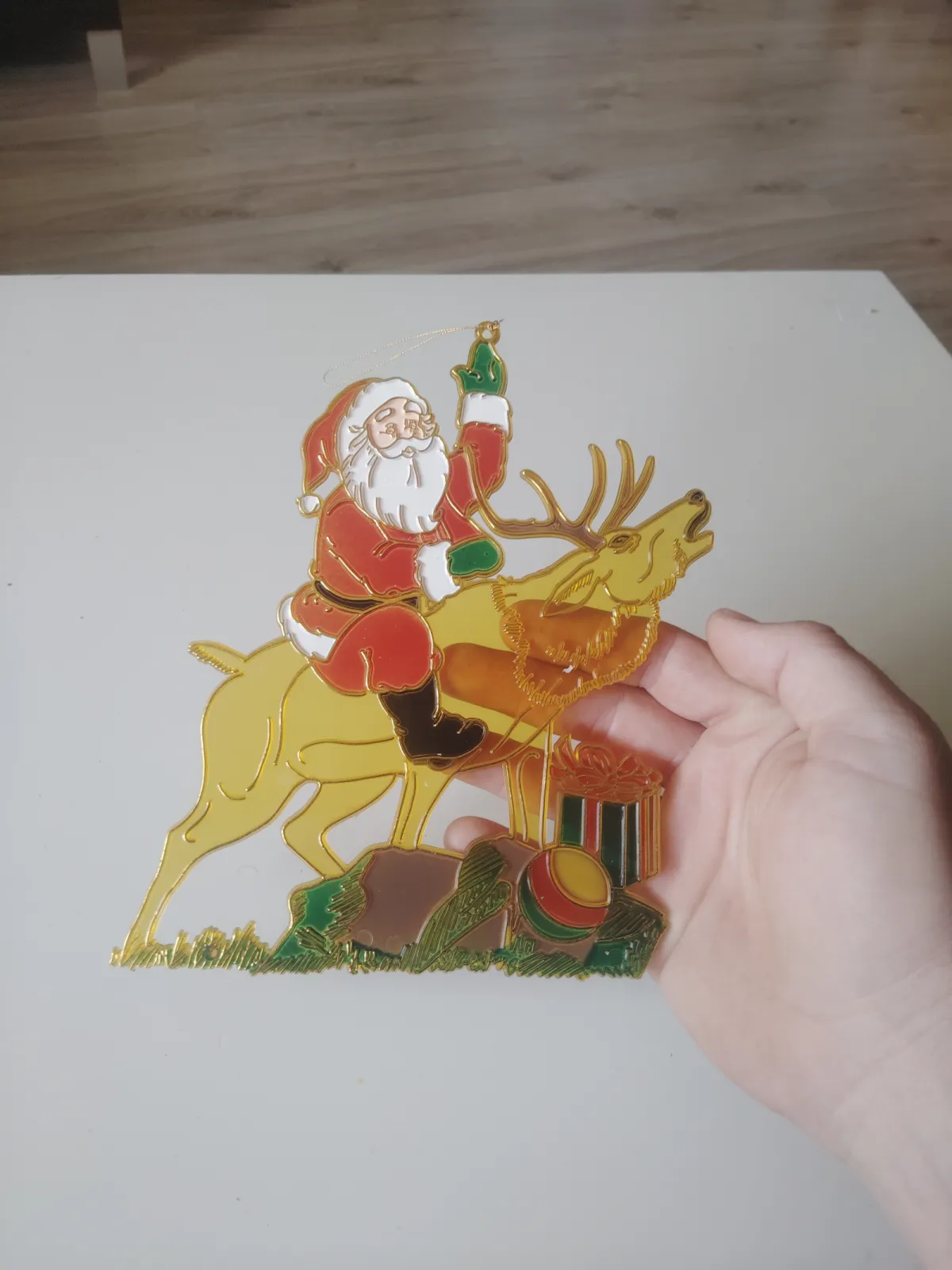 Witraże świąteczne plastikowe z lat 90