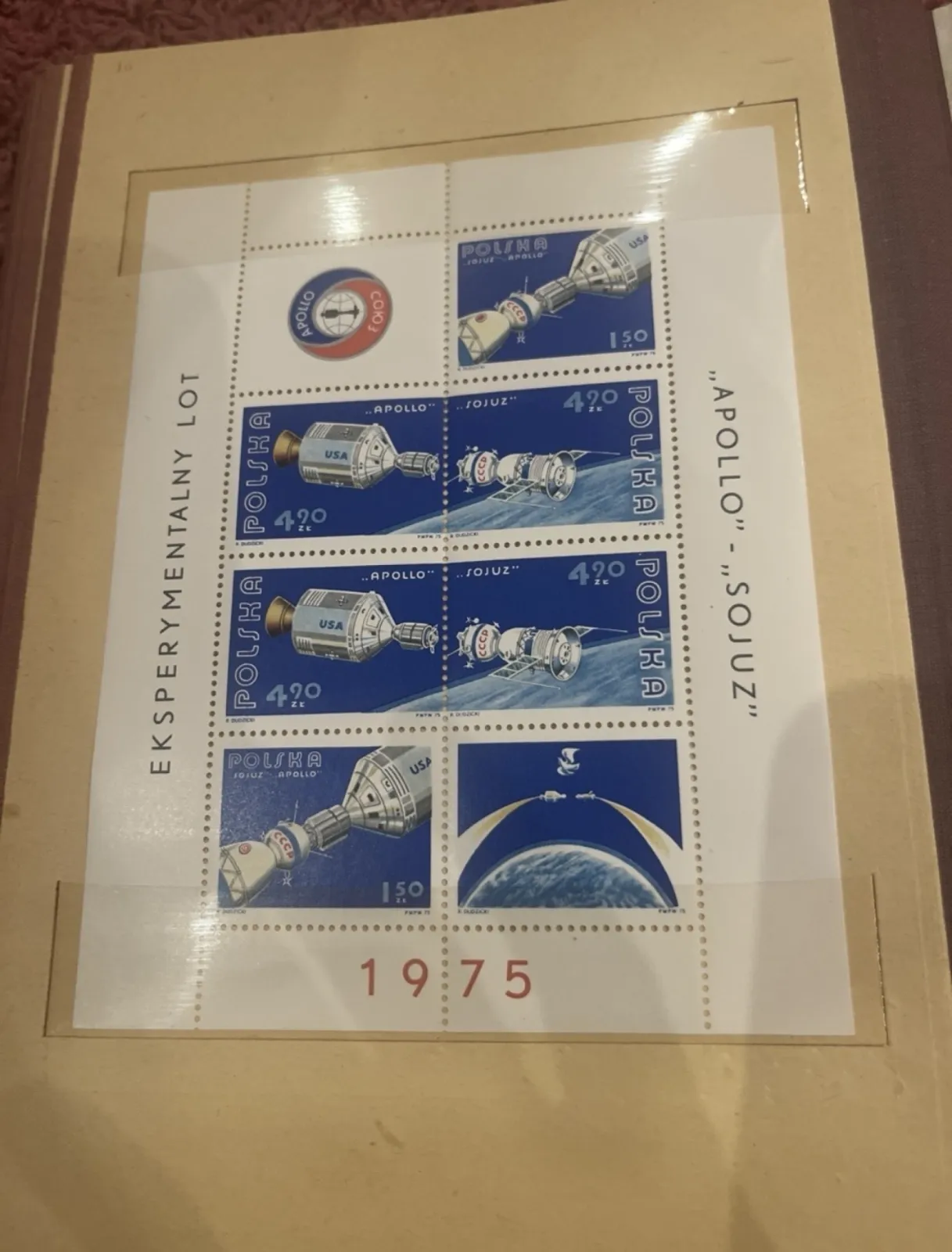 Klaser ze znaczkami pocztowymi – lata 1974–1975 | stan idealny