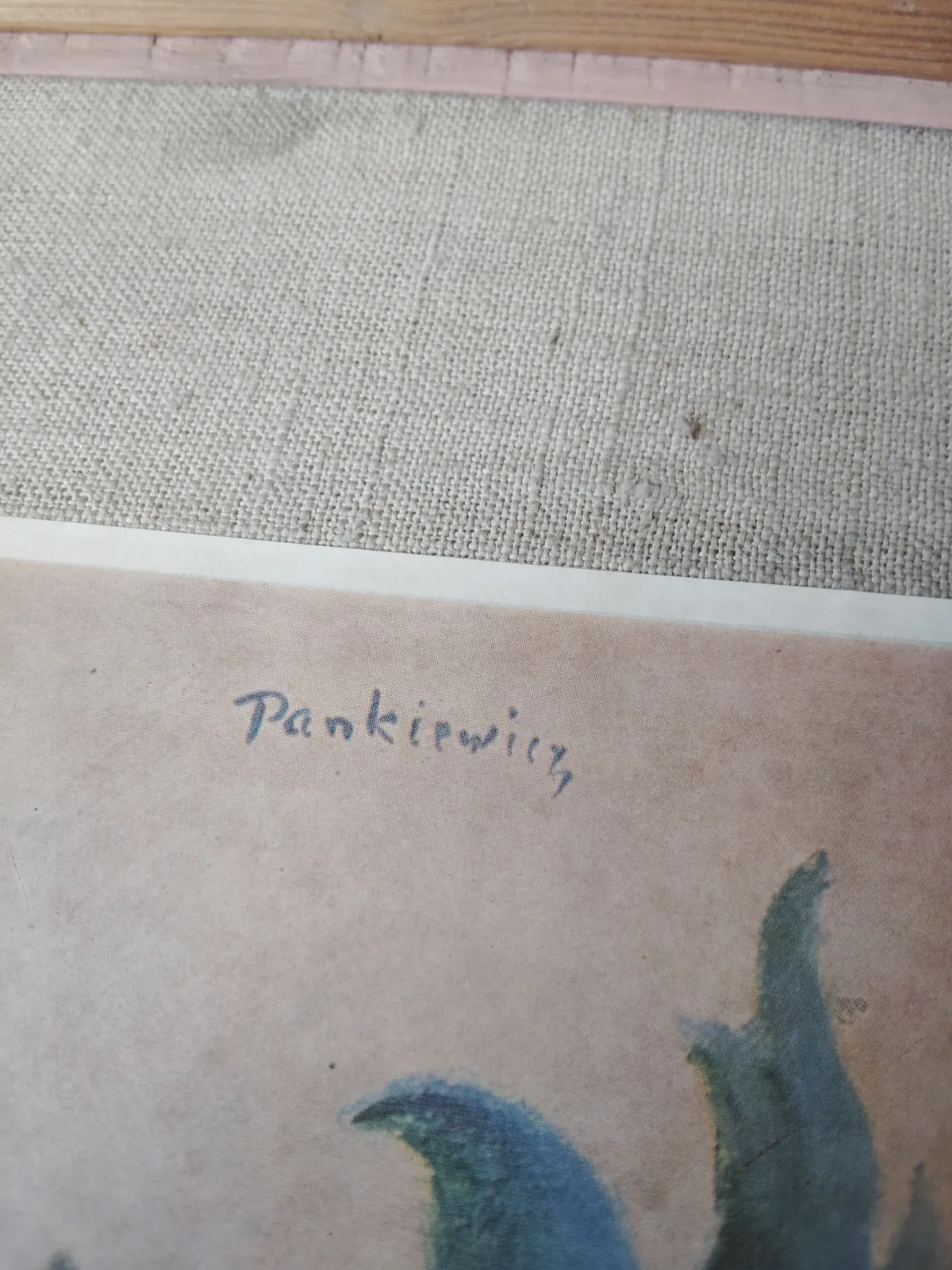 Obraz Józef Pankiewicz Martwa Natura Ananas + autografy reprodukcja  defekt fizyczny