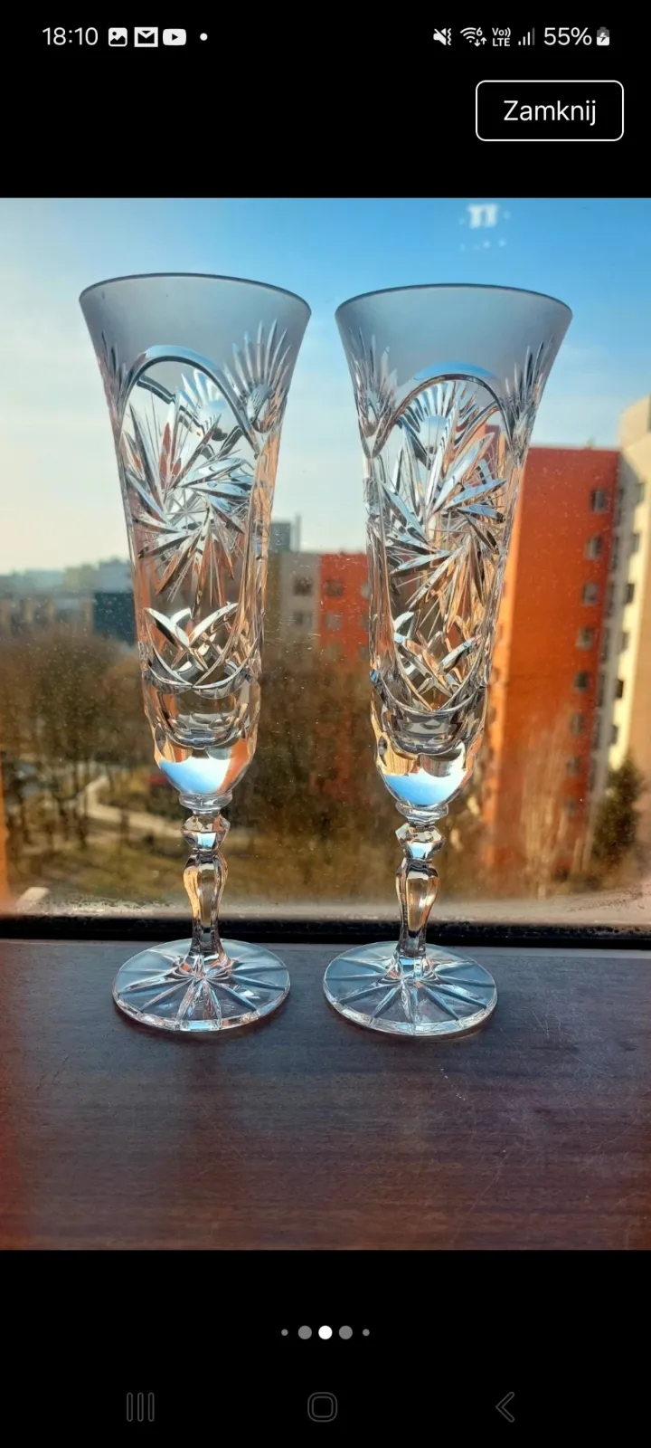 Piękne, kieliszki, kryształowe PRL.