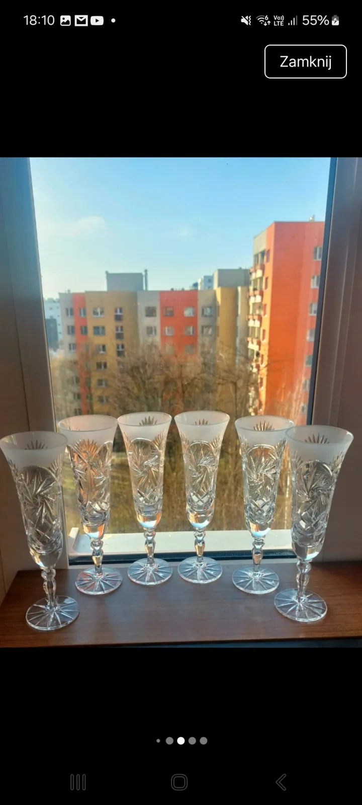 Piękne, kieliszki, kryształowe PRL.