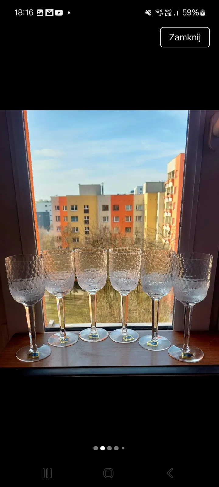 Piękne, kieliszki, kryształowe.