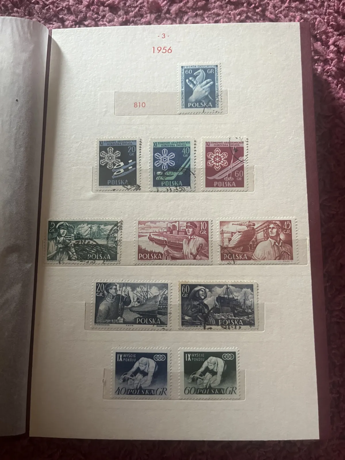 Klaser ze znaczkami pocztowymi 1956–1959 | Fischer | Stan idealny
