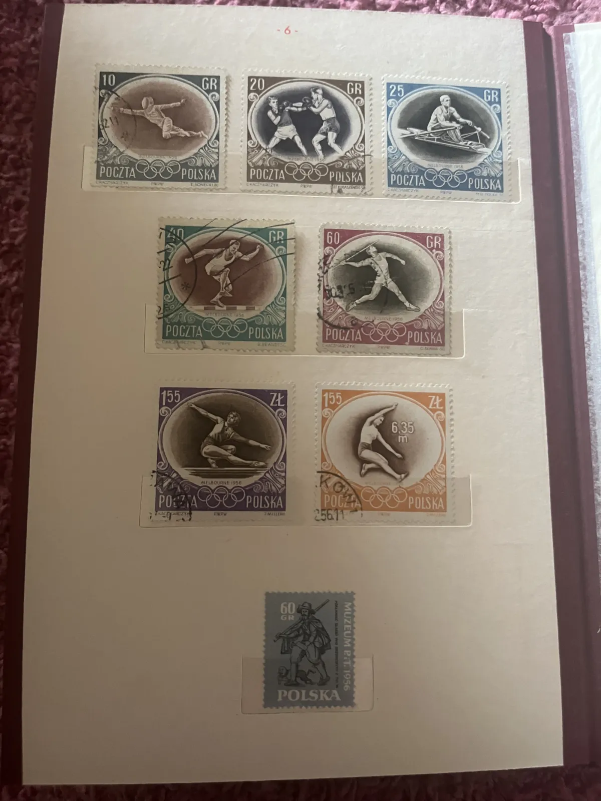 Klaser ze znaczkami pocztowymi 1956–1959 | Fischer | Stan idealny