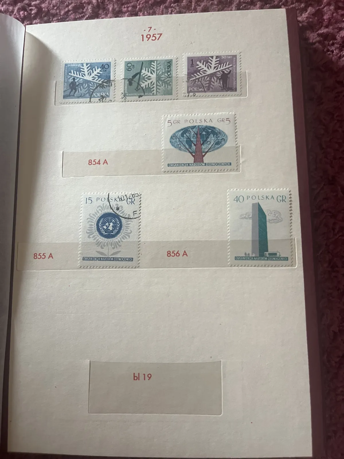 Klaser ze znaczkami pocztowymi 1956–1959 | Fischer | Stan idealny