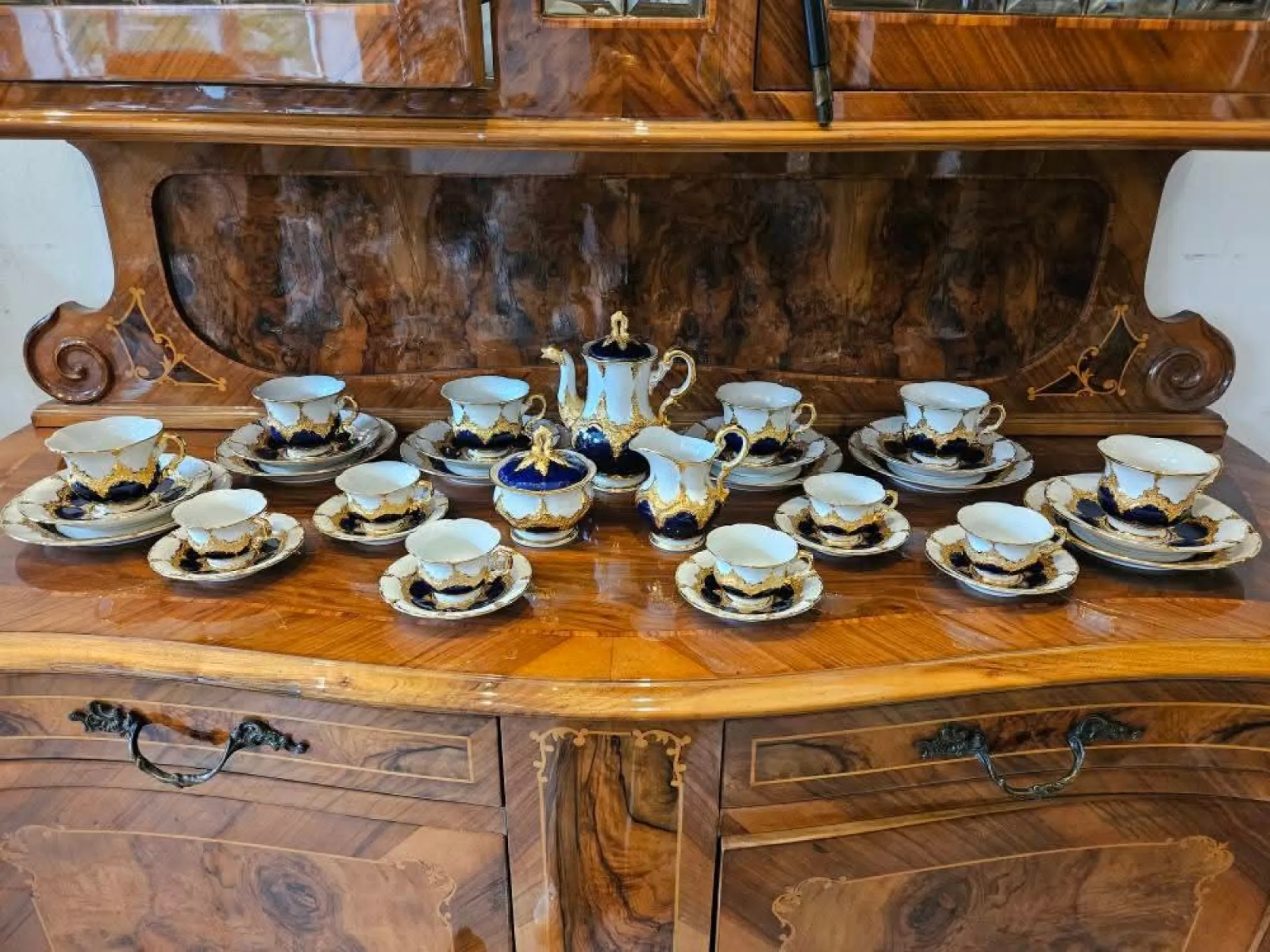 Porcelana Meissen B-Form, 23 kar. złoto
