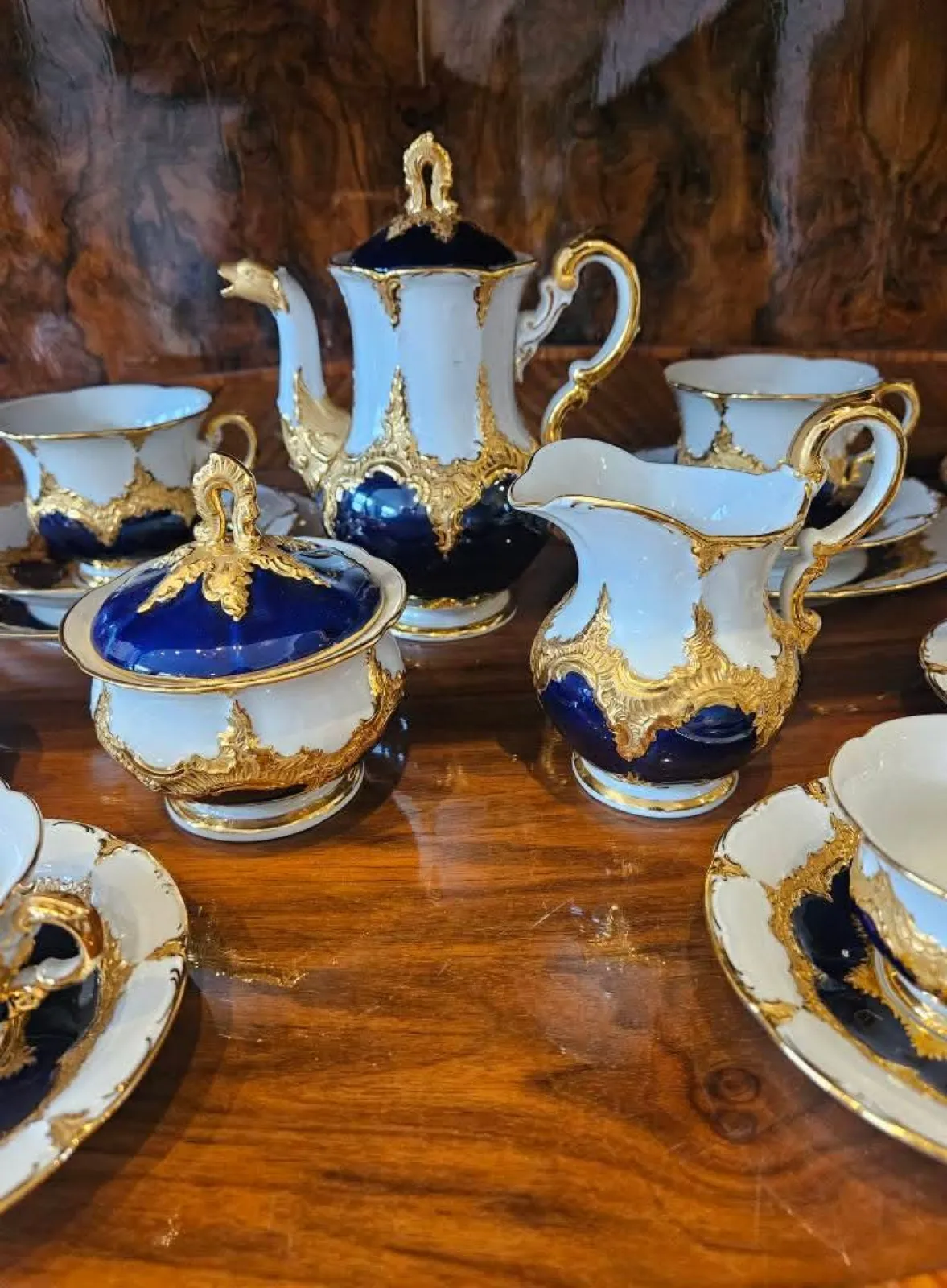 Porcelana Meissen B-Form, 23 kar. złoto