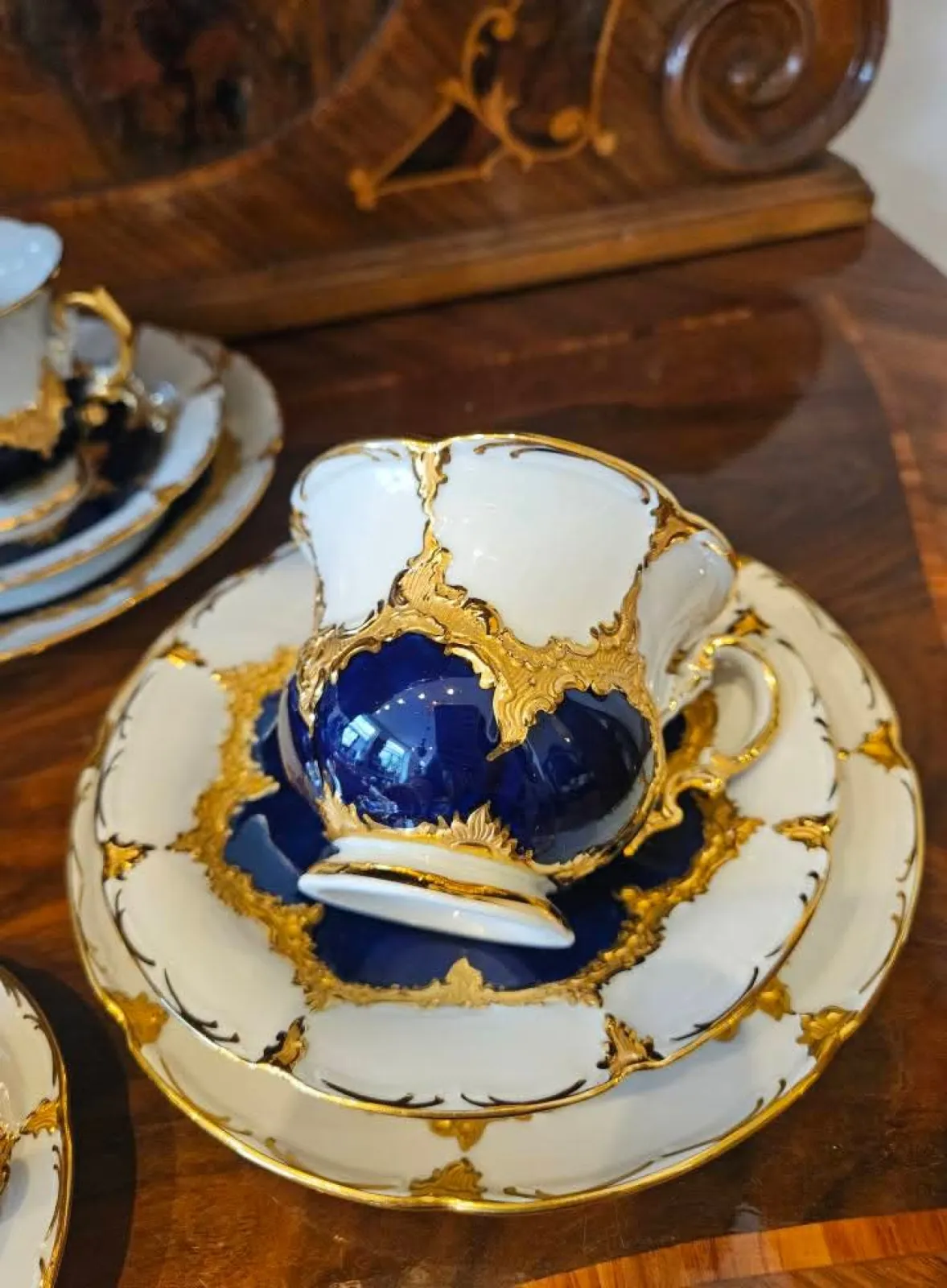 Porcelana Meissen B-Form, 23 kar. złoto