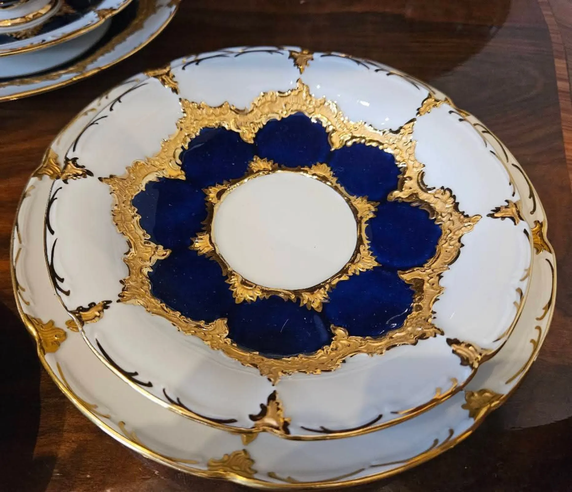 Porcelana Meissen B-Form, 23 kar. złoto