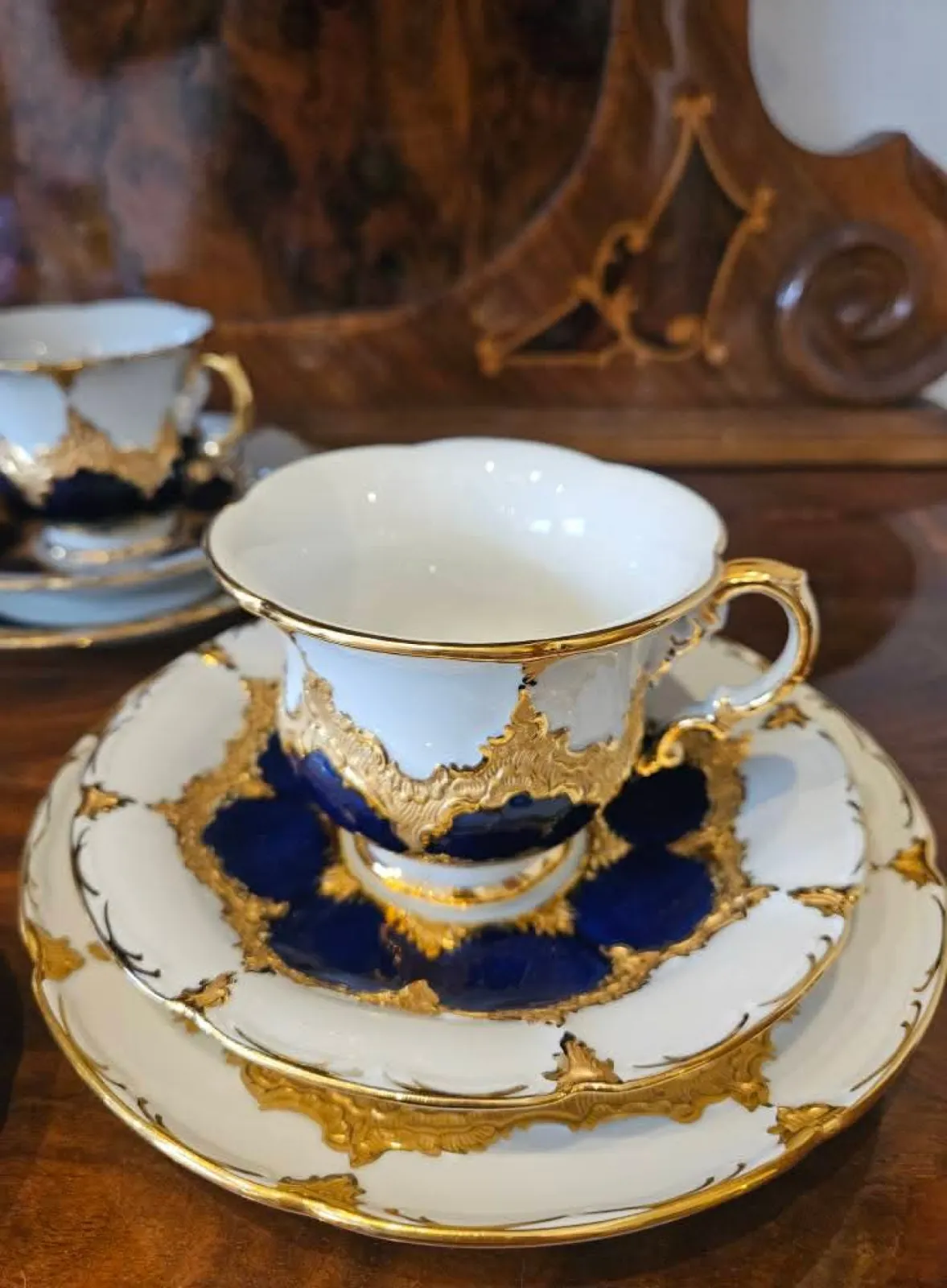 Porcelana Meissen B-Form, 23 kar. złoto