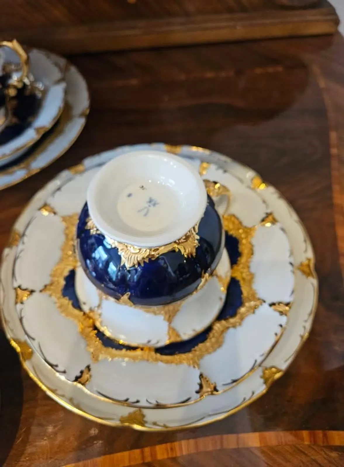 Porcelana Meissen B-Form, 23 kar. złoto