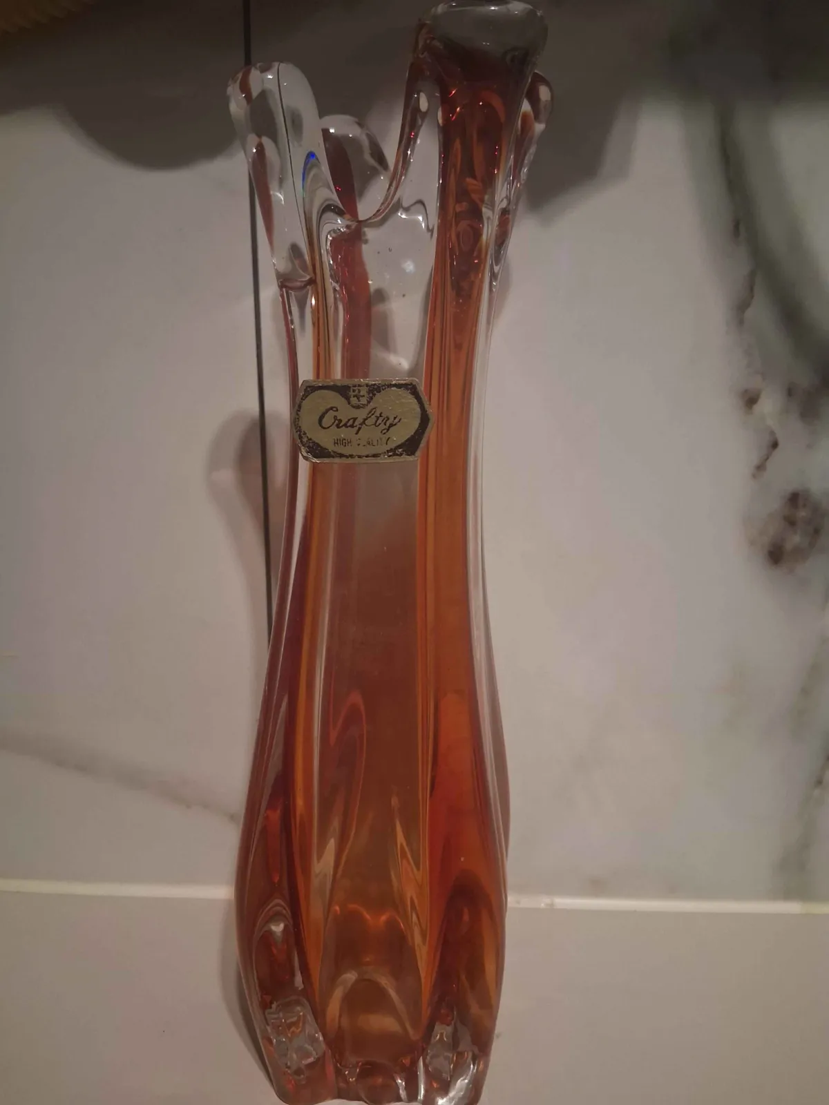 Bursztynowy wazon Crafty High Quality – lata 60/70. Stan kolekcjonerski.