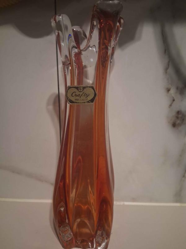 Bursztynowy wazon Crafty High Quality – lata 60/70. Stan kolekcjonerski.