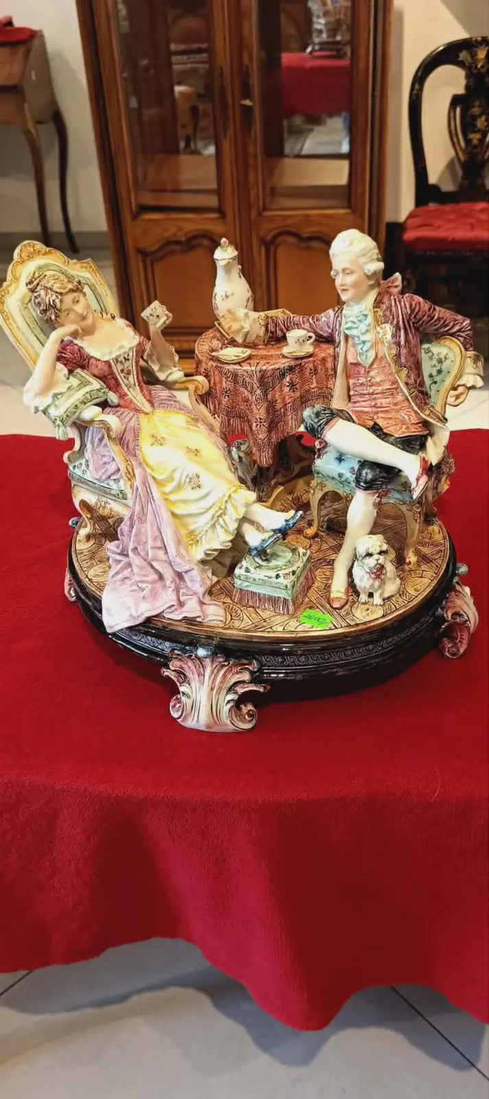 Figurka Porcelana Scena Dworska w Stylu Capodimonte Unikat
