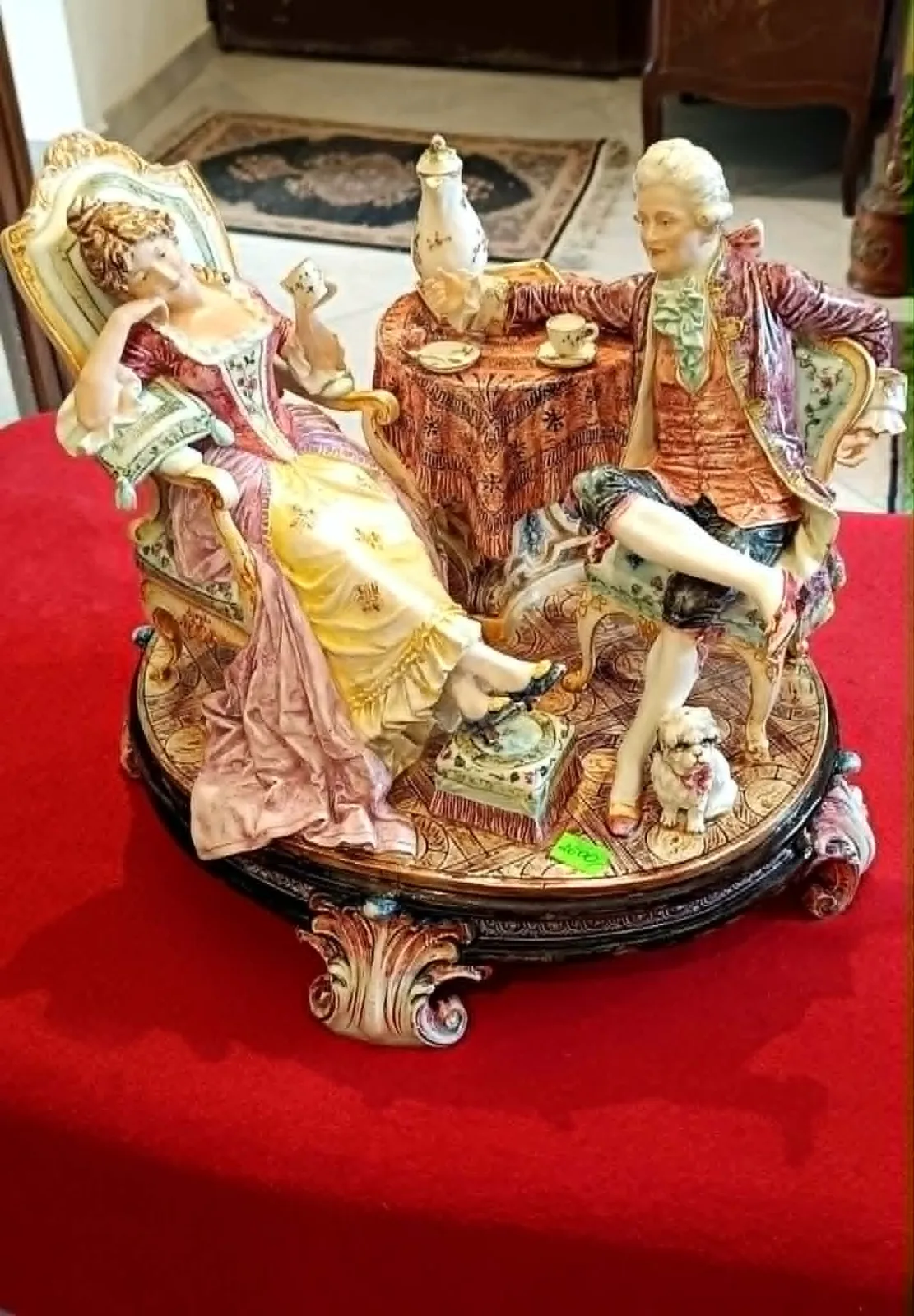 Figurka Porcelana Scena Dworska w Stylu Capodimonte Unikat
