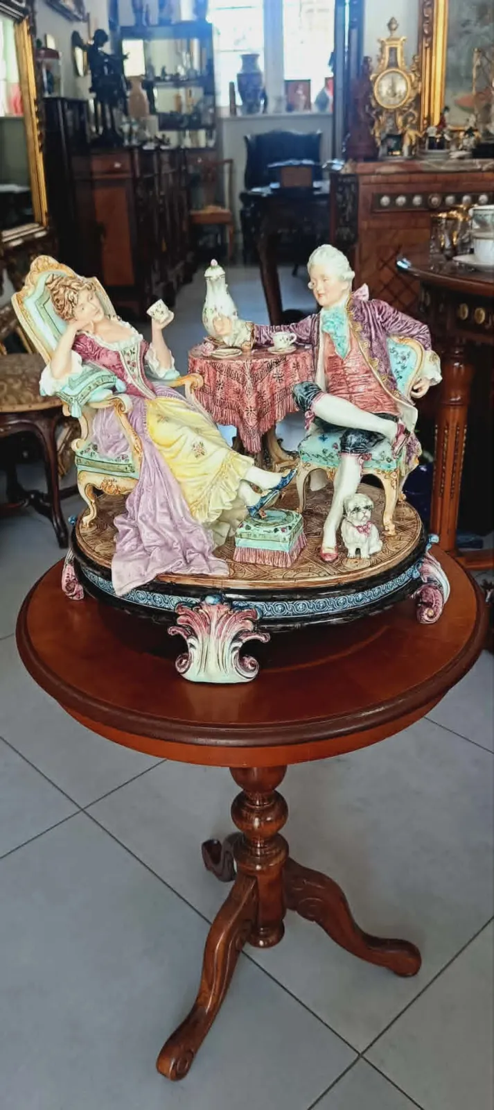 Figurka Porcelana Scena Dworska w Stylu Capodimonte Unikat