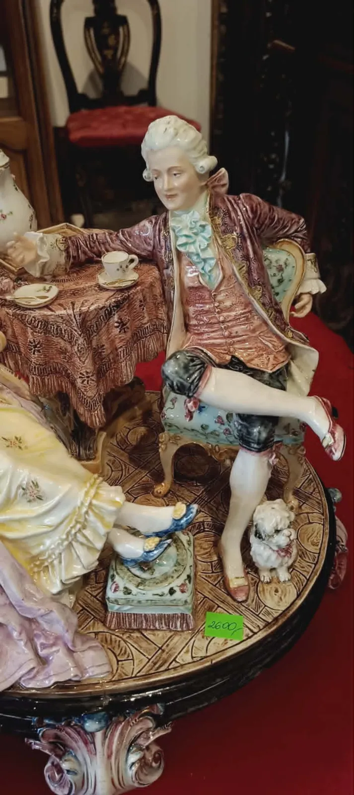 Figurka Porcelana Scena Dworska w Stylu Capodimonte Unikat