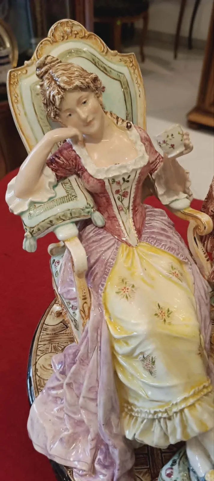 Figurka Porcelana Scena Dworska w Stylu Capodimonte Unikat