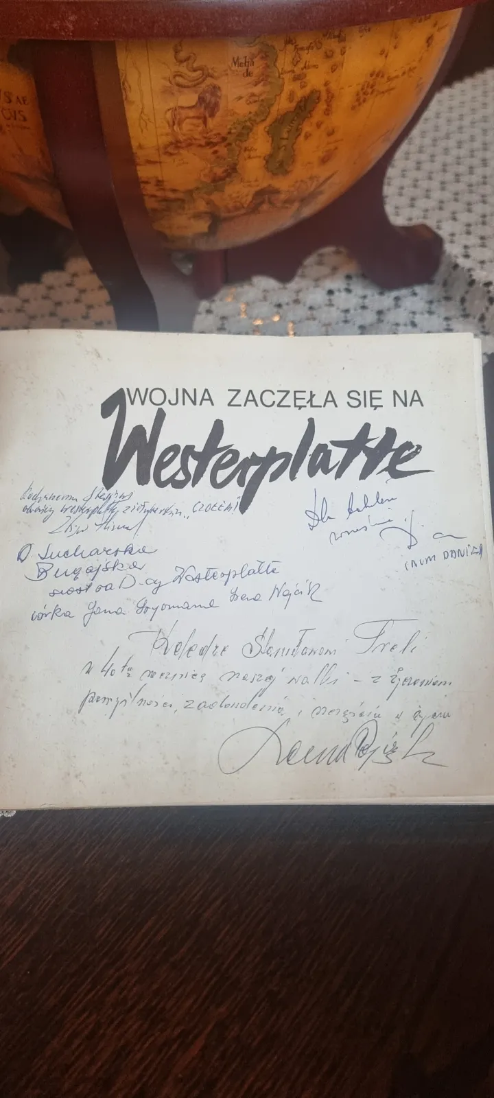 Unikat Westerplatte z podpisami,dedykacjami dla ppłk StanisławaTreli.