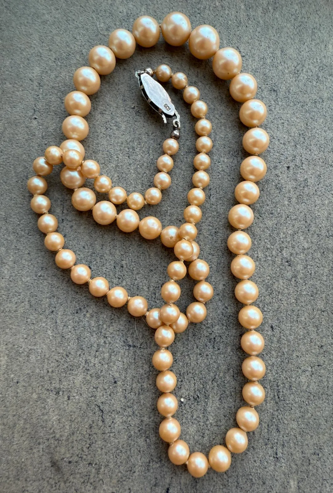 Elegancki naszyjnik z pereł, vintage z lat 1950–1970