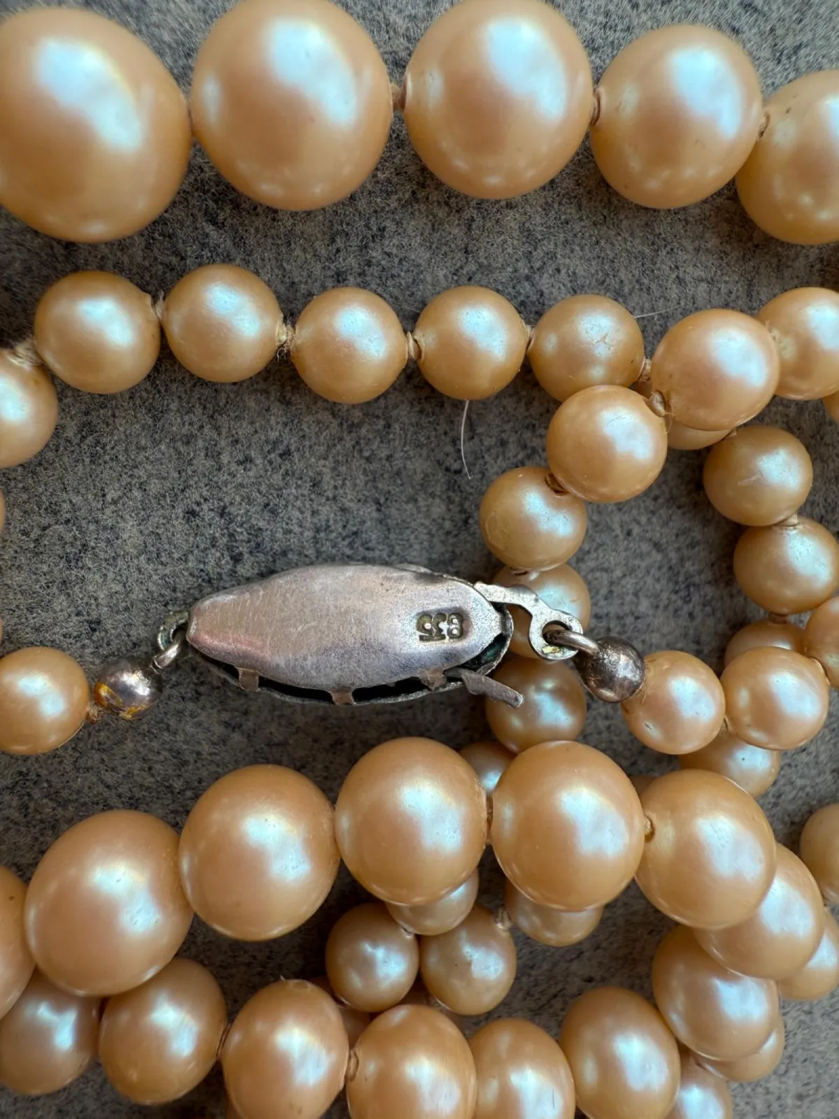 Elegancki naszyjnik z pereł, vintage z lat 1950–1970