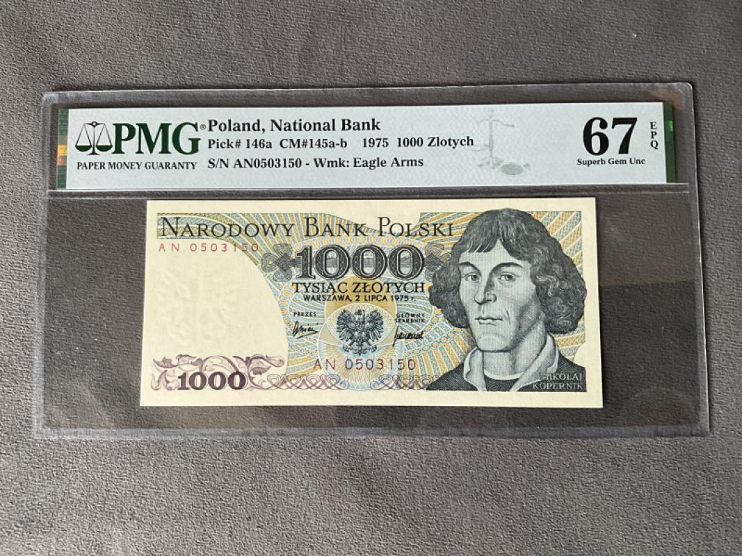 1000 zł 1975 rok PMG 67 EPQ