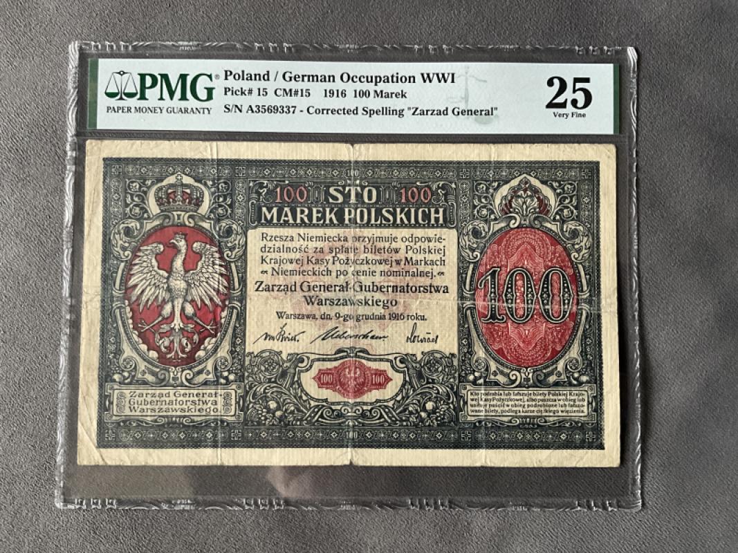 100 Marek, 1916 rok, PMG 25